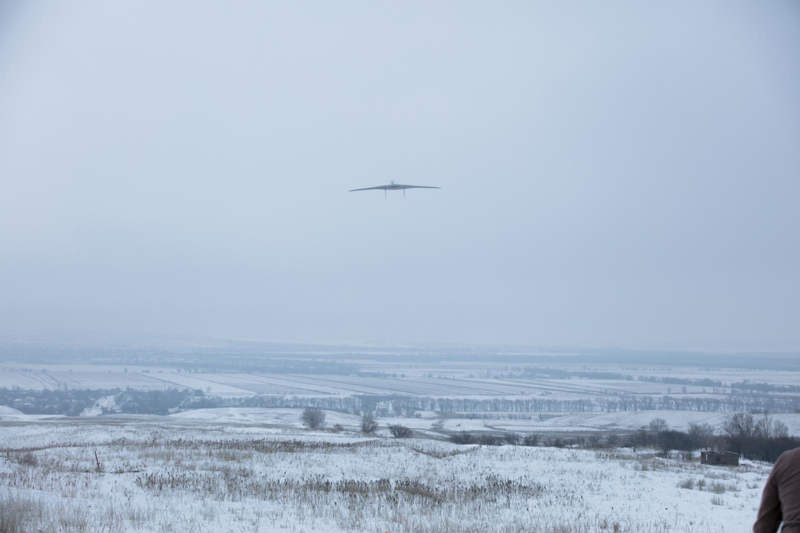 A drone taking flight in Kazakhstan