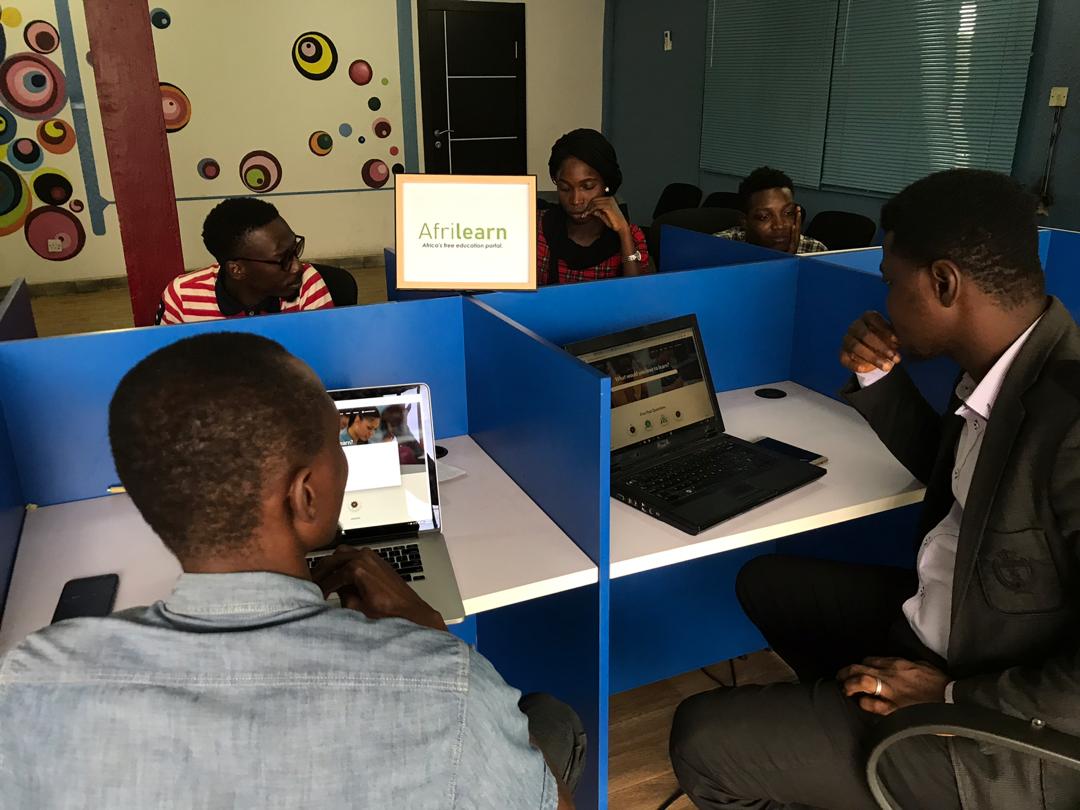 Students using Afrilearn