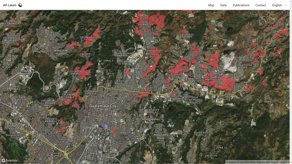 Satellite image depicting detection of informal settlements 