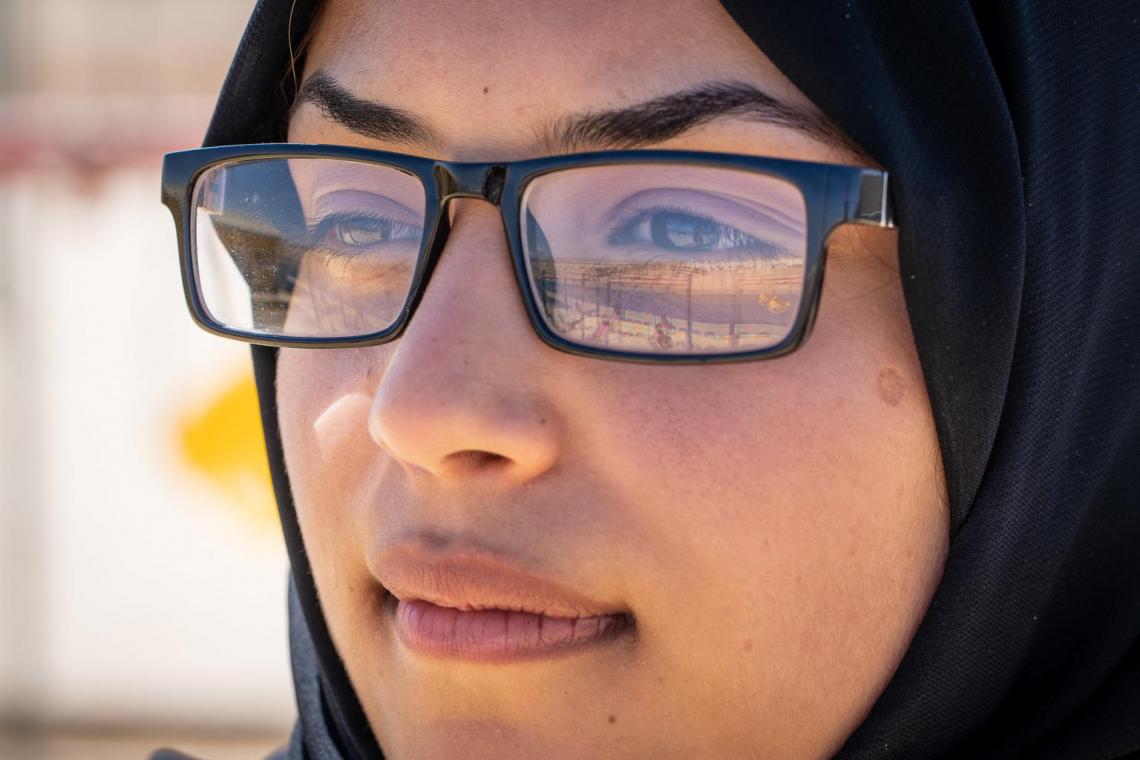 Bodoor, 17 years is in 12th grade in Azraq Refugee Camp and preparing for her final exams