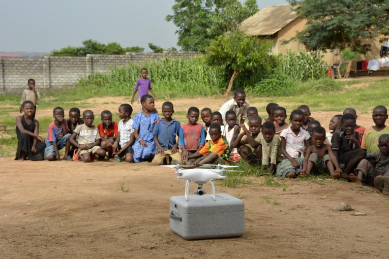 A picture of a drone set to fly to film area photographs after devastating floods hit Malawi’s capital city, Lilongwe early February.
