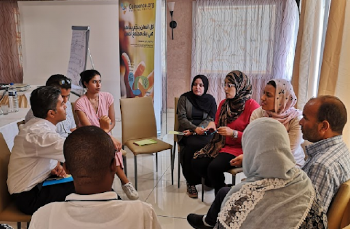 At a workshop with representatives of civil society in the south of Tunisia where participants quickly started adding their projects to the platform using their smartphones.
