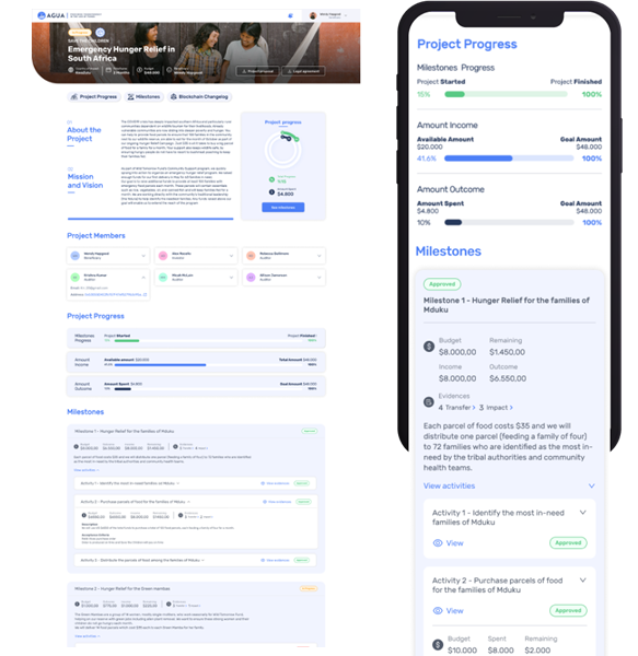 AGUA interface and mobile
