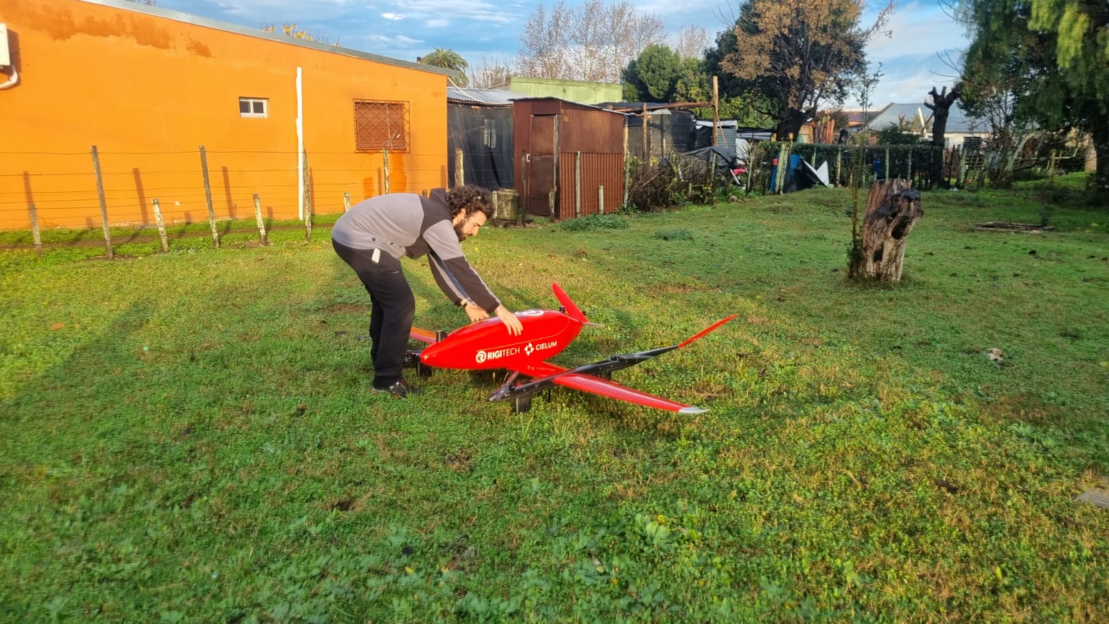 Drone setup for pilot in Uruguay.