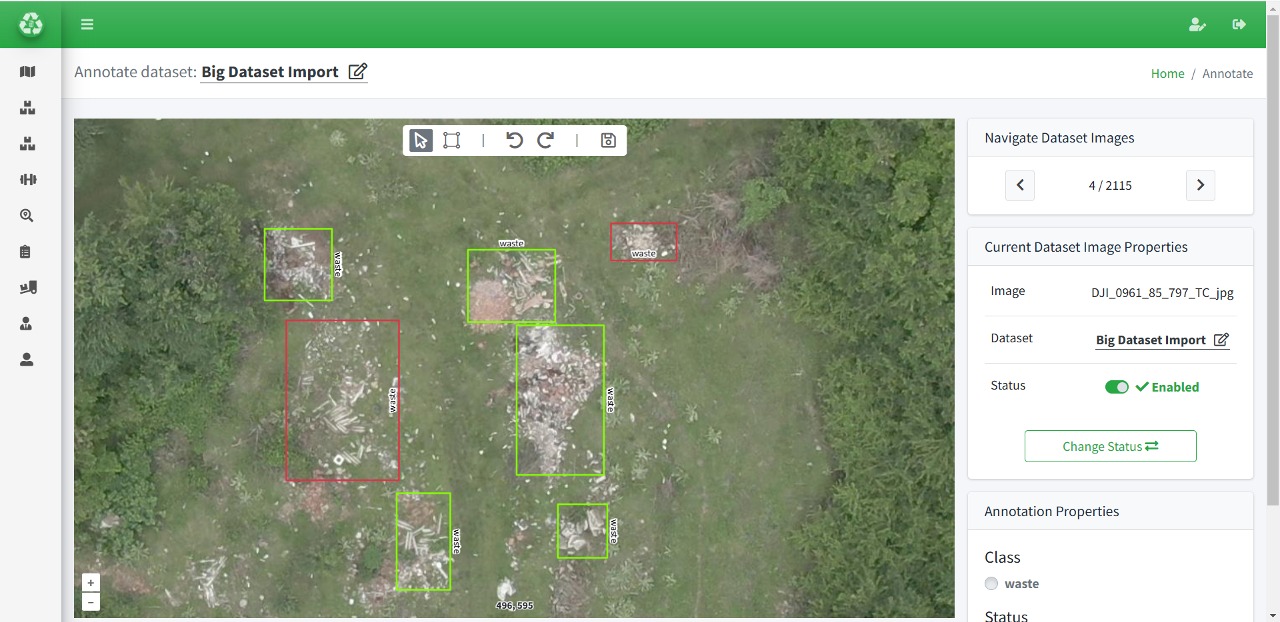Photo of INS solution detecting waste from satellite imagery