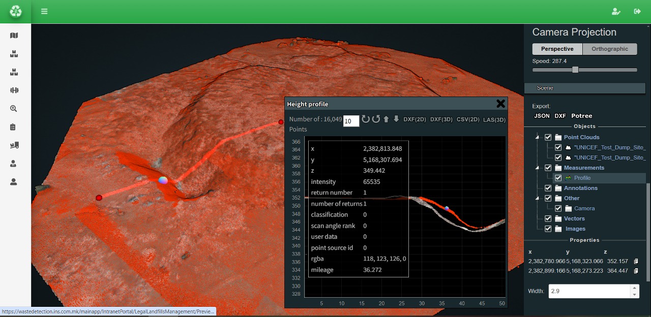 INS modeling of illegal waste site