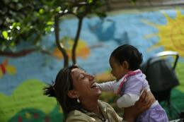 Child with mother 