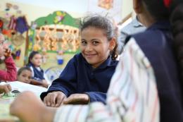 A child in a classroom 