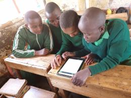 Students using Angaza Elimu solution in Kenya